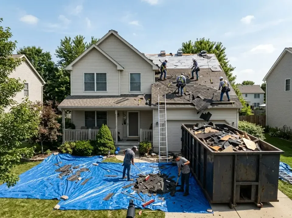 roof-replacement-debris-remova-004 — frequently asked questions, Cheapest Dumpster Rentals in Lake of the Woods, IL